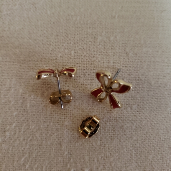Red bow avon earrings - Picture 3 of 4